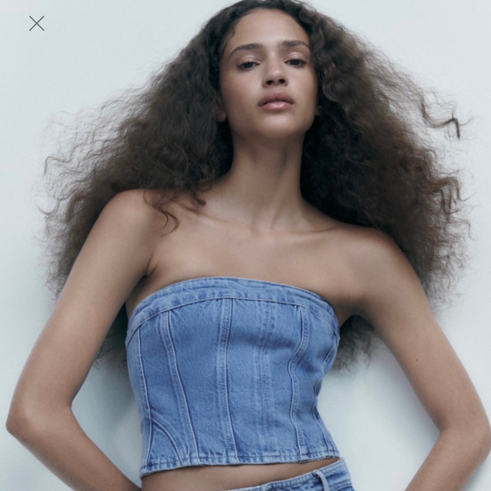 Zara Denim Corset Top